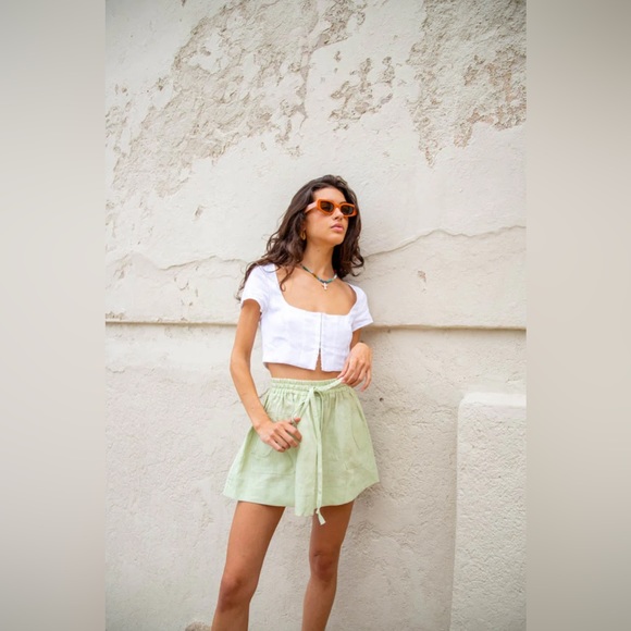 NWT Vrg Grl Selena linen white corset top - Picture 4 of 16